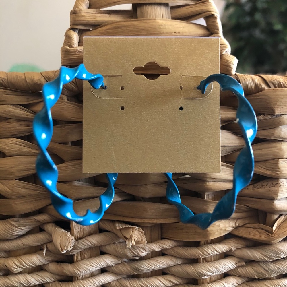 Vintage painted twisted hoop earrings